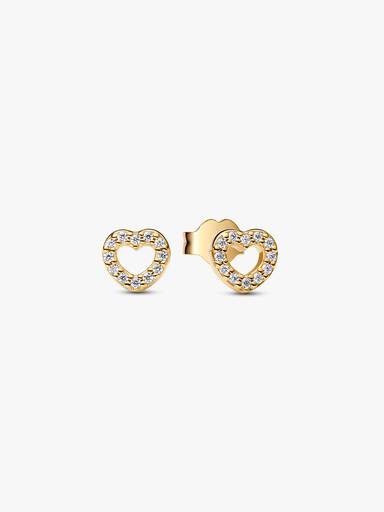 Open Heart Stud Earrings