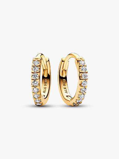 Sparkling Huggie Hoop Earrings - Image 2