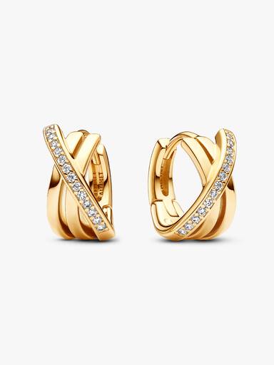 Crossover Pavé Hoop Earrings - Image 2