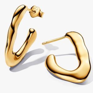 Organically V-shaped Open Hoop Earrings