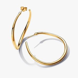 Organically Shaped 42 mm Open Hoop Earrings