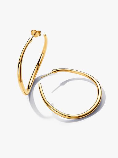 Organically Shaped 42 mm Open Hoop Earrings