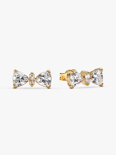 Sparkling Bow Stud Earrings - Image 2