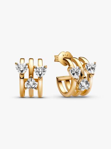 Triple Heart Hoop Earrings - Image 2