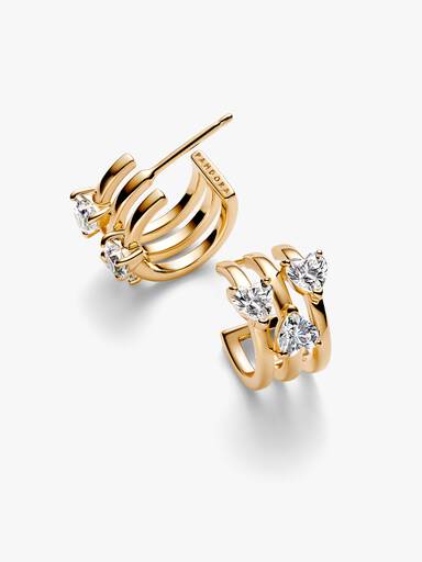 Triple Heart Hoop Earrings - Image 4