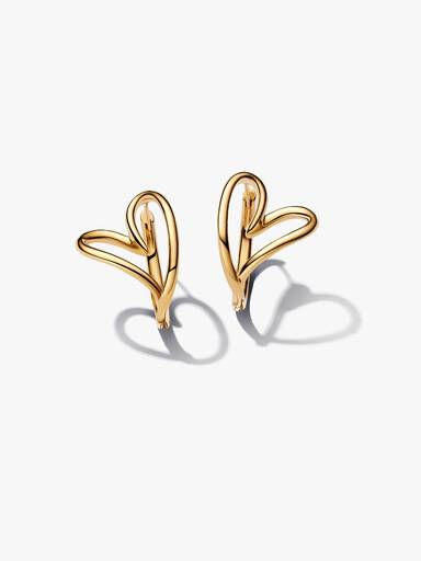 Organically Shaped Heart Hoop Earrings - Image 3