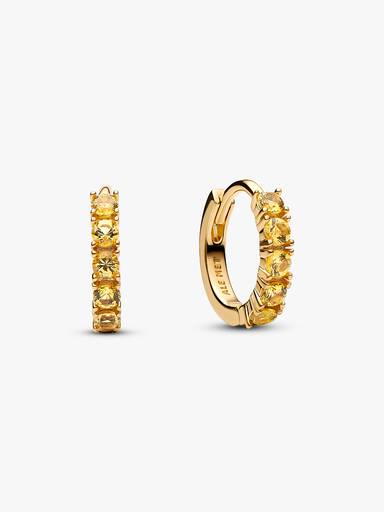 Yellow Huggie Earrings - Image 2