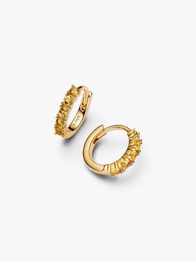 Yellow Huggie Earrings - Image 4