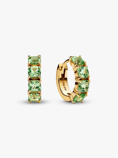 Green Hoop Earrings - Image 2