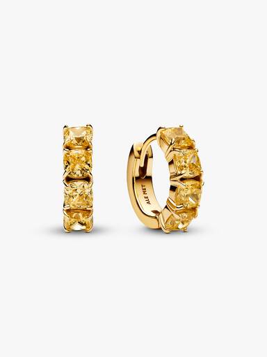 Yellow Hoop Earrings - Image 2