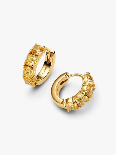Yellow Hoop Earrings - Image 4