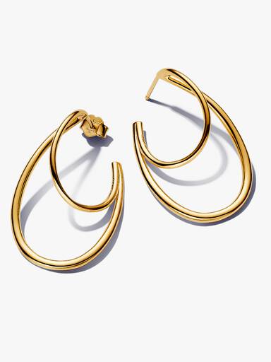 Organically Shaped Double Hoop Earrings - Image 2