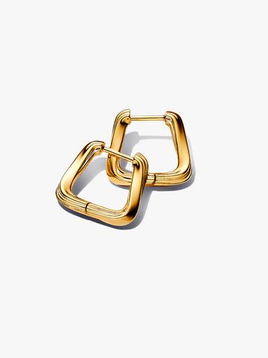 Twisted Triangle Small Hoop Earrings - Image 2