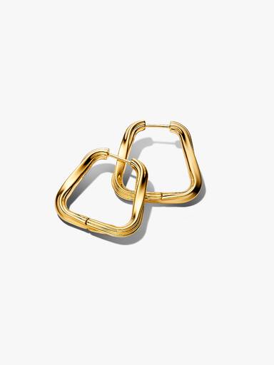 Twisted Triangle Large Hoop Earrings - Image 2