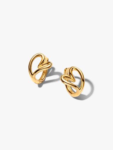 Organically Shaped Heart Small Hoop Earrings - Image 2