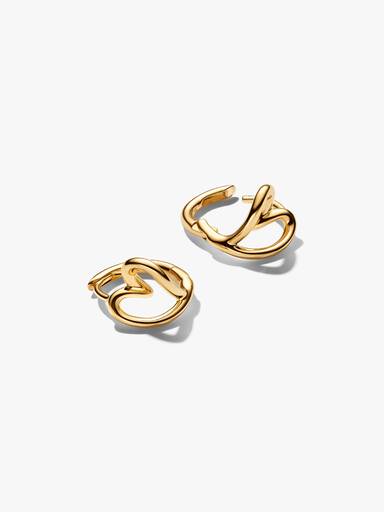 Organically Shaped Heart Small Hoop Earrings - Image 3