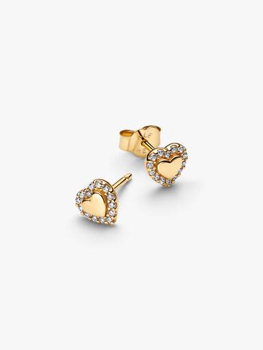 Heart Halo Stud Earrings - Image 3