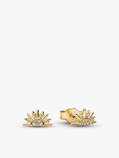 Celestial Sparkling Sun Stud Earrings - Image 2