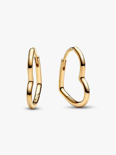Asymmetrical Heart Hoop Earrings - Image 2