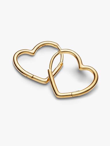 Asymmetrical Heart Hoop Earrings - Image 4
