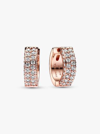 FINAL SALE - Pandora Timeless Pavé Double-row Hoop Earrings - Image 2
