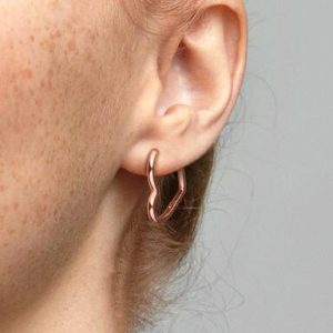 Asymmetrical Heart Hoop Earrings