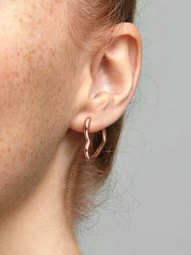 Asymmetrical Heart Hoop Earrings