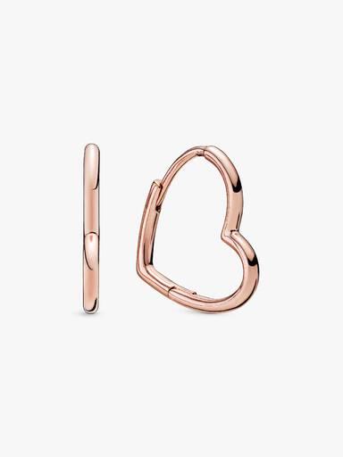 Asymmetrical Heart Hoop Earrings - Image 2