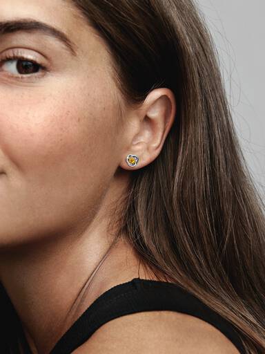FINAL SALE - November Honey Eternity Circle Stud Earrings - Image 3