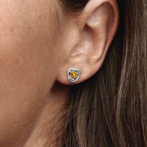 FINAL SALE - November Honey Eternity Circle Stud Earrings