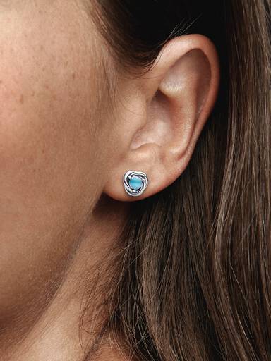 FINAL SALE - December Turquoise Blue Eternity Circle Stud Earrings