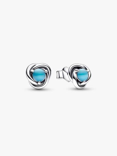 FINAL SALE - December Turquoise Blue Eternity Circle Stud Earrings - Image 2