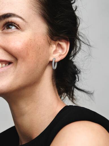 Pandora Timeless Pavé Single-row Hoop Earrings - Image 3