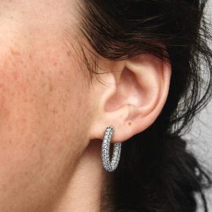Pandora Timeless Pavé Single-row Hoop Earrings