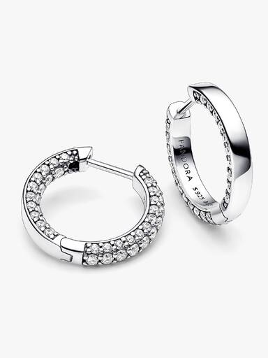 Pandora Timeless Pavé Single-row Hoop Earrings - Image 4