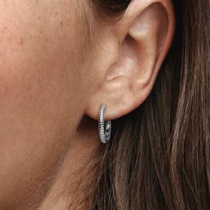 Pandora Moments Small Charm Hoop Earrings