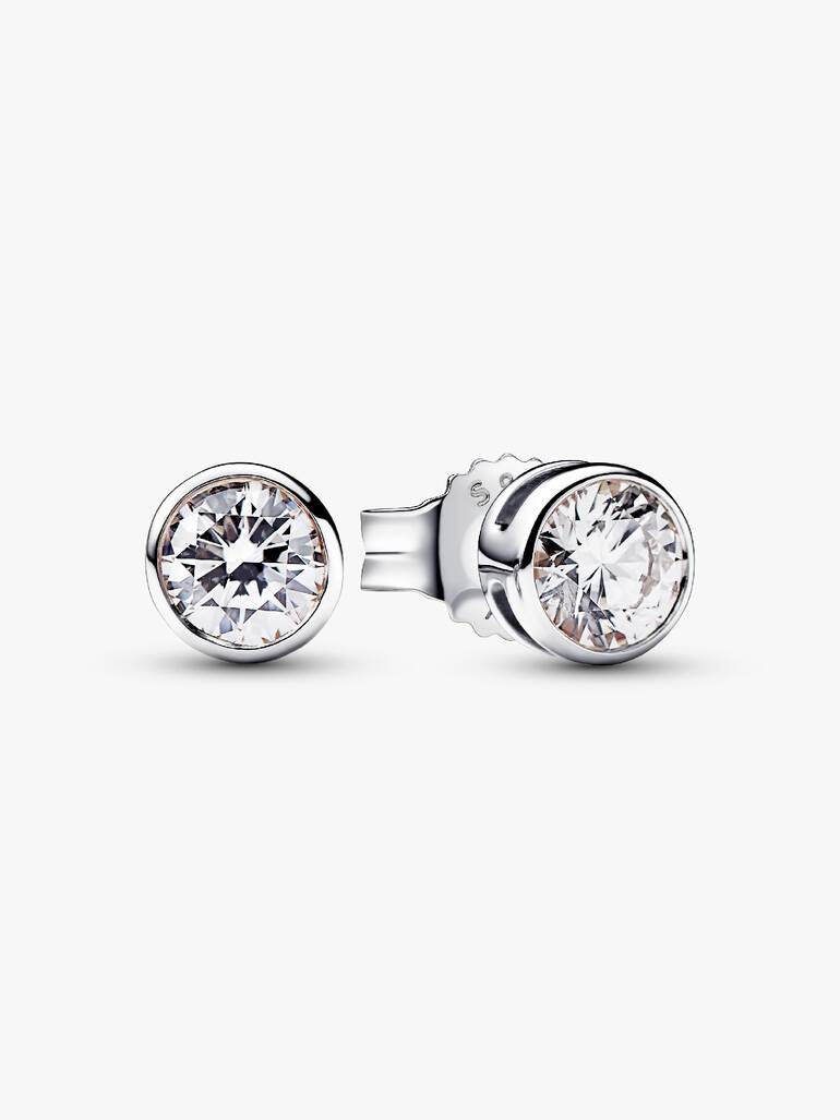 Pandora Era Bezel Sterling Silver Lab-grown Diamond Earrings - Image 2