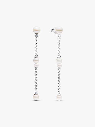 FINAL SALE - Treated Freshwater Cultured Pearl Drop Earrings - Image 2