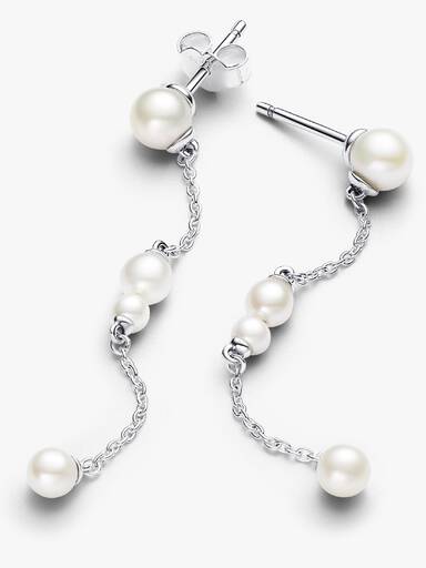 FINAL SALE - Treated Freshwater Cultured Pearl Drop Earrings - Image 4