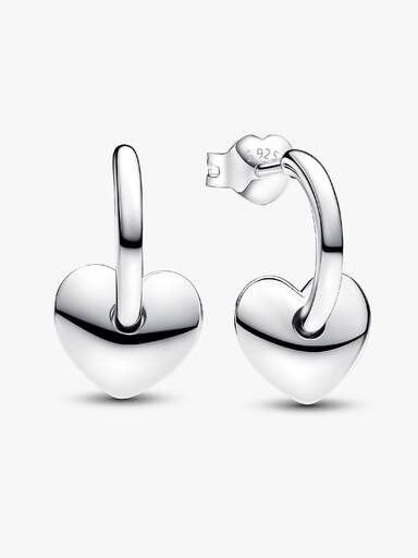 Heart Open Hoop Earrings - Image 2