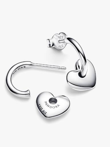 Heart Open Hoop Earrings - Image 4