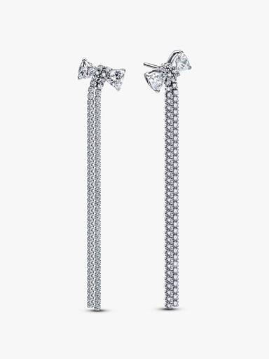 Pavé Bow Drop Earrings - Image 2