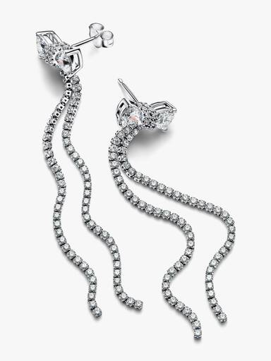 Pavé Bow Drop Earrings - Image 4