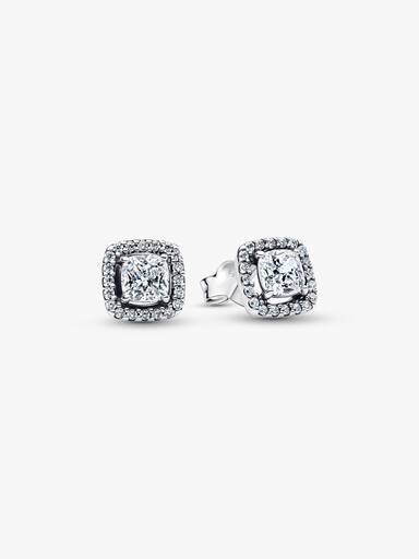 Square Halo Stud Earrings - Image 2