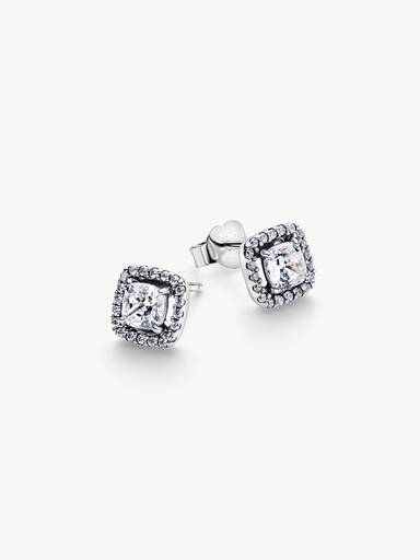 Square Halo Stud Earrings - Image 3