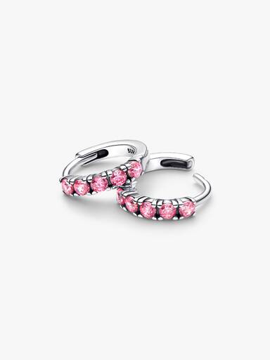 Pink Huggie Earrings - Image 4