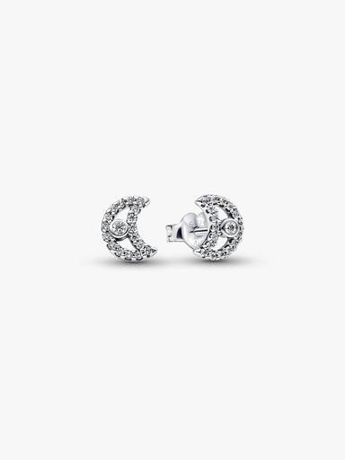 Sparkling Moon Stud Earrings - Image 2