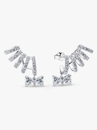 Bridgerton Sparkling Bow Climber Earrings - Image 2