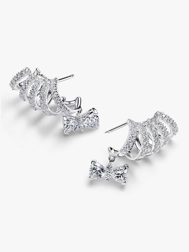 Bridgerton Sparkling Bow Climber Earrings - Image 3