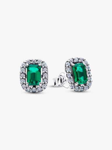 Sparkling Rectangular Stud Earrings - Image 2
